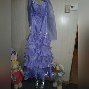 New Mystique NYC Purple Formal Dress Rhinestone Bling